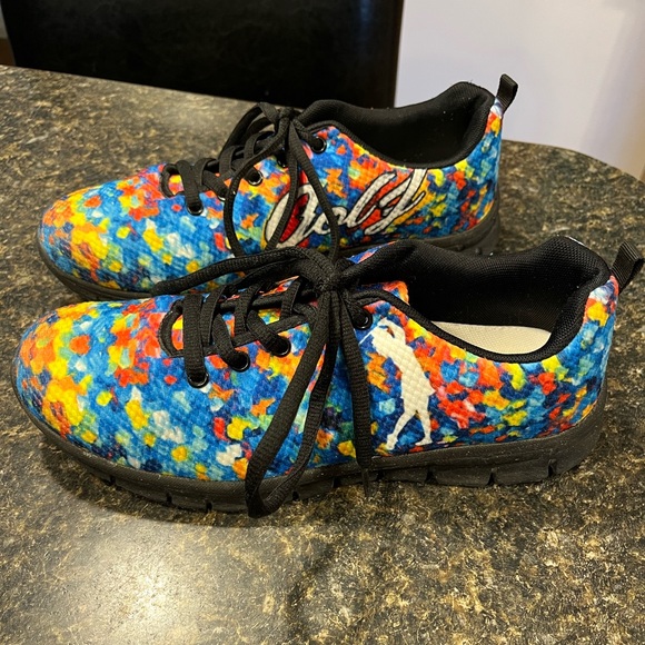 Women’s Golf Shoes Athletic Sneakers in a Paint-Splattered Pattern Size 9 - Picture 3 of 9